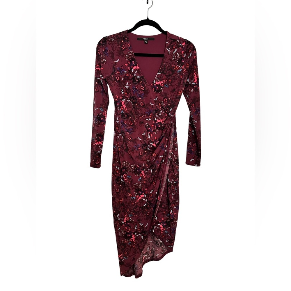 Guess floral Kellie Dress / Wrap Burgundy X-Small